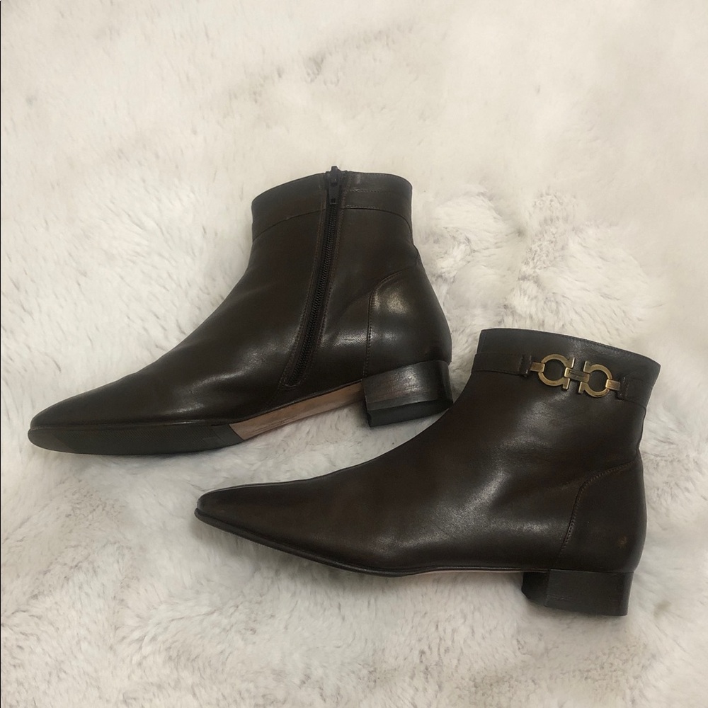 SALVATORE FERRAGAMO Ladies Brown Leather Boots